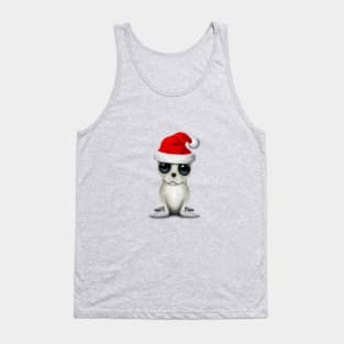 Baby Arctic Seal Wearing a Santa Hat Tank Top